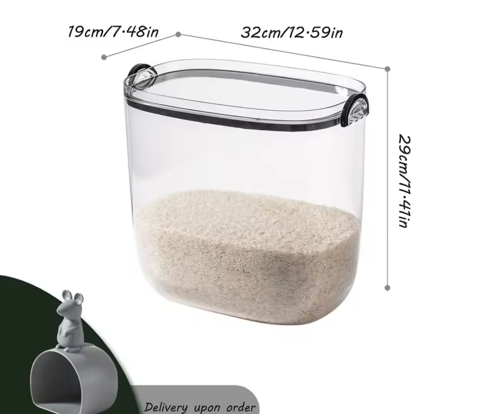 10kg Acrylic Rice and Cereal Airtight Storage Container with Scoop