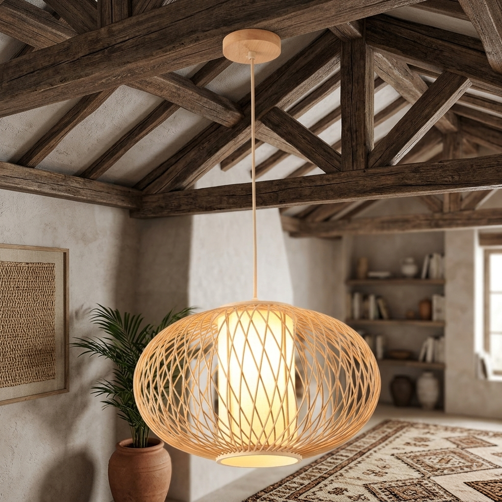 Bamboo Pendant Lamp – Round Woven Globe-PL WD25-26