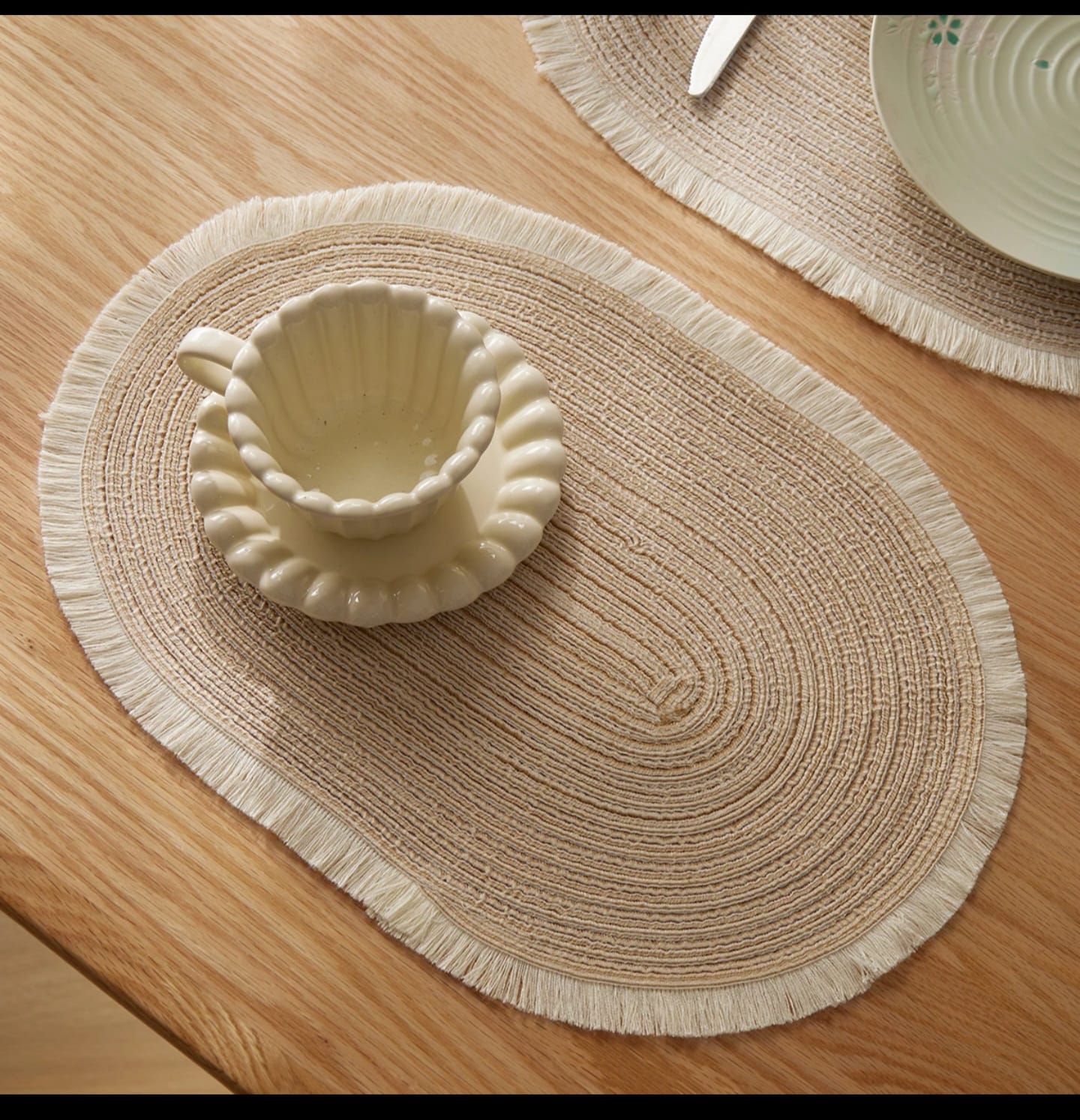6-Piece Round Braided Table Mats – 38 cm