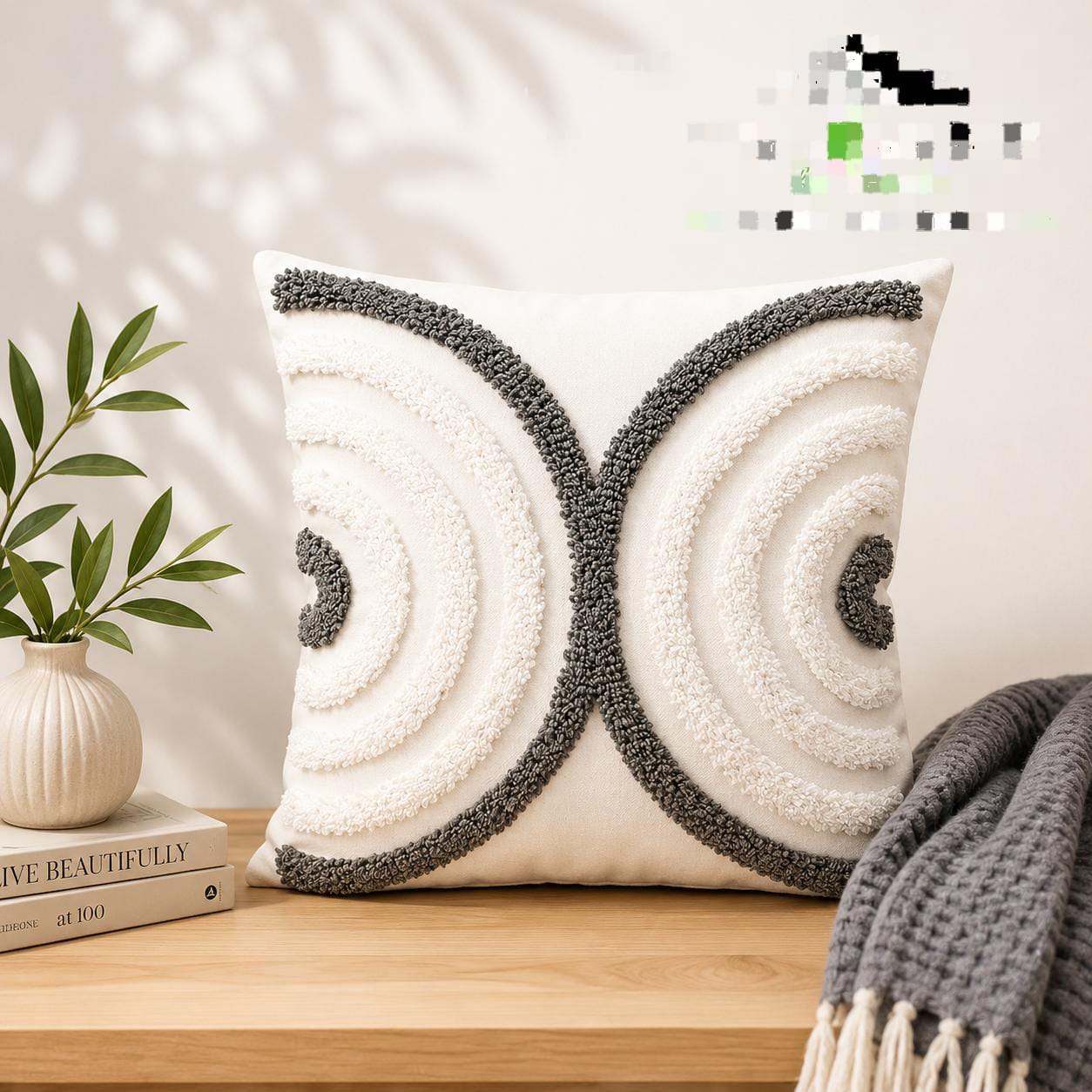 6Pcs Boho Vintage Tufted Throw Pillow Covers with Tassels