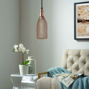 Modern rose gold iron pendant light with adjustable height for stylish interior lighting
