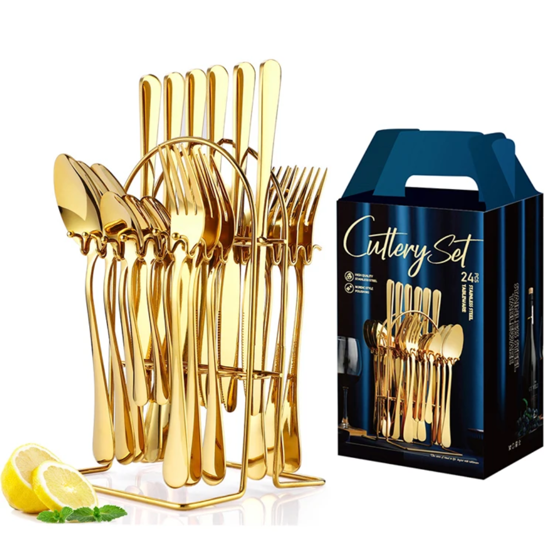 24 Pcs Gold Curtley Set