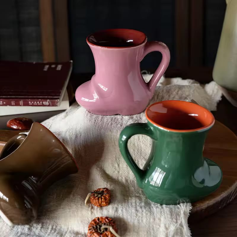 Set of 6 quality ceramic coffee cups