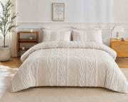 Extra big luxury textured duvet cover set with matching pillowcases for elegant and comfortable bedroom décor