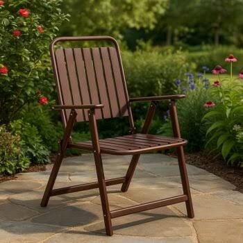 Metal Folding Chair with Armrests FC110