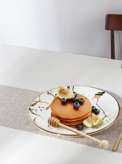 6Pcs Brown Patches Dinner Plates