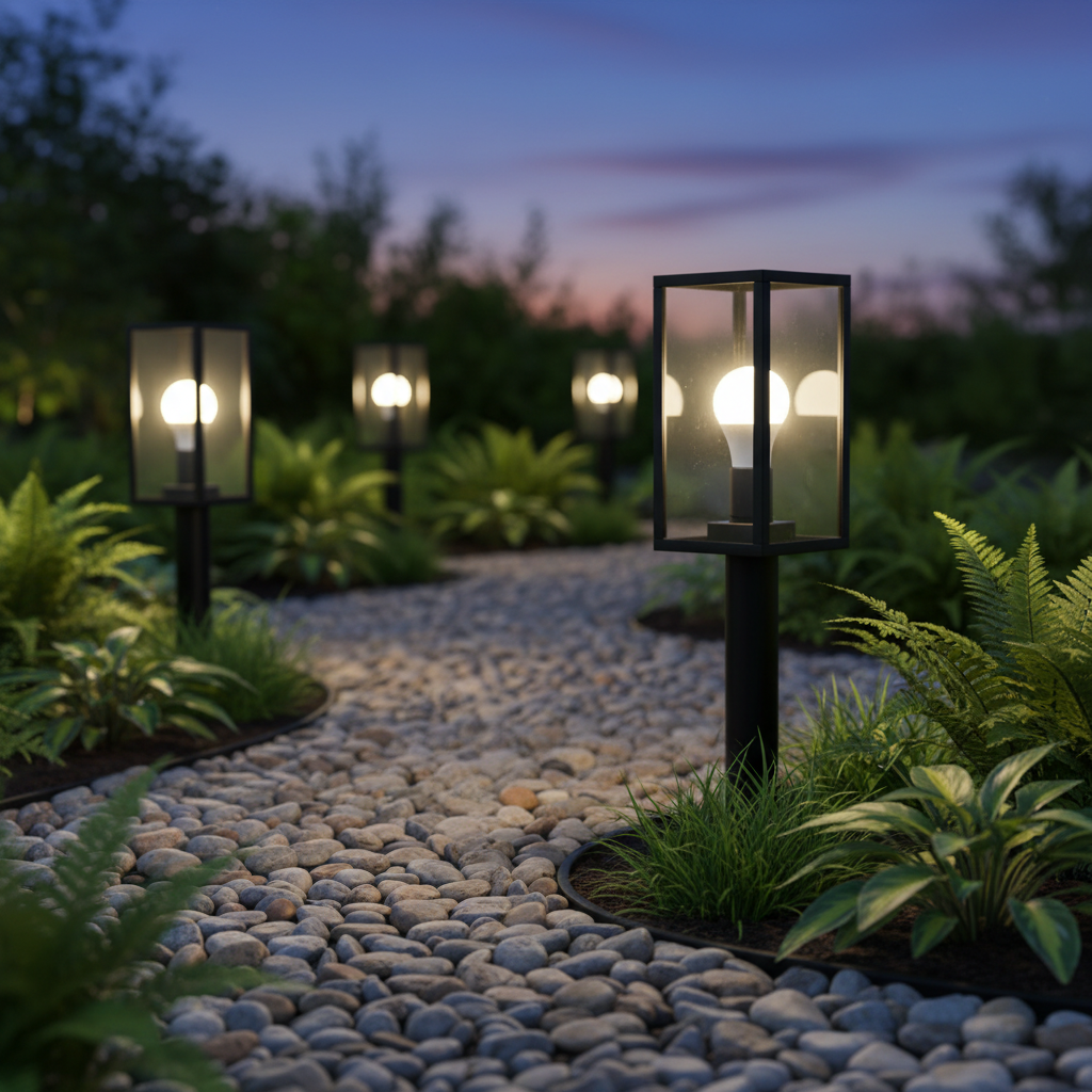 Aluminium Garden Bollard Light LL 22BL-12-05-BK