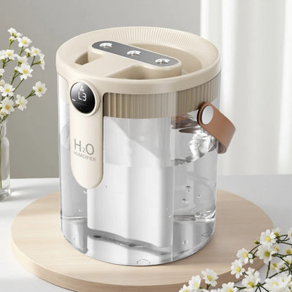 Portable USB humidifier with triple mist output and large-capacity water tank for home and office use