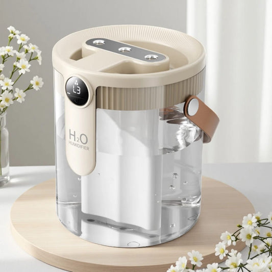 Portable USB humidifier with triple mist output and large-capacity water tank for home and office use