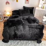 6Pc Velvet Plush Fluffy Duvet Set