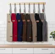 Durable kitchen apron available in assorted colors