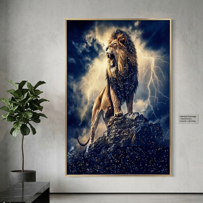 Decorative LED Crystal Majestic Lion Roaring Wall Art