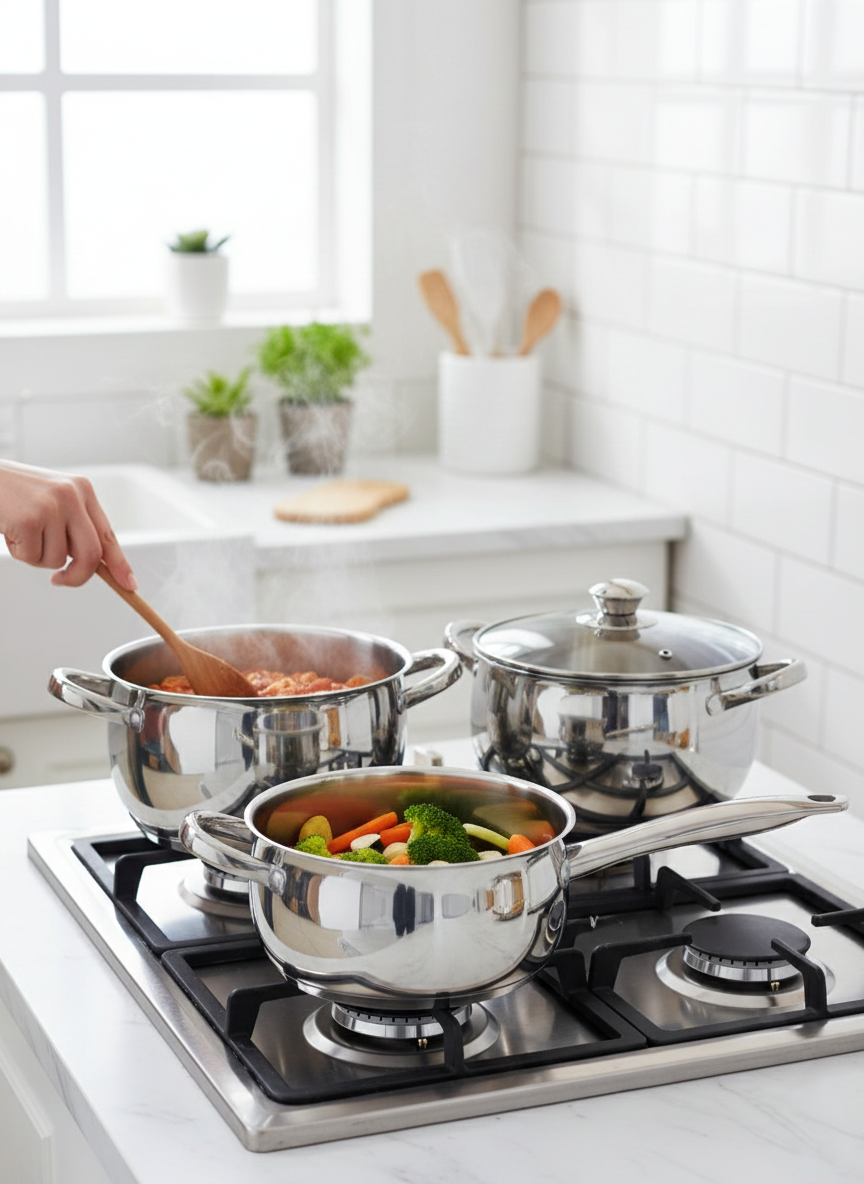 12Pcs Stainless Steel Sufuria Set