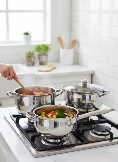 12Pcs Stainless Steel Sufuria Set