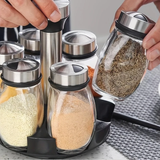 7pcs Rotating Spice Jars Set