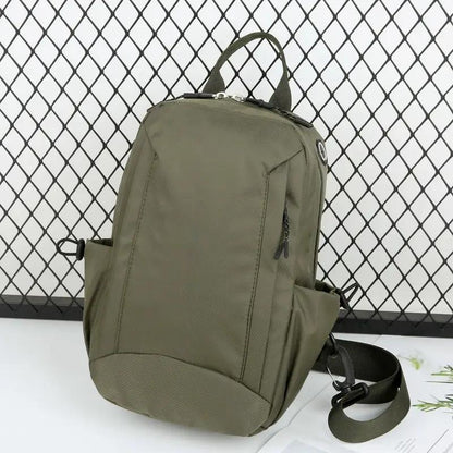 Casual water-resistant chest cross shoulder bag with adjustable strap.