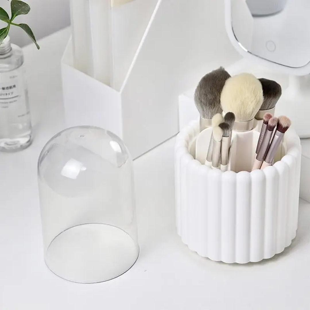 360° Rotating Cosmetic Brush Storage Case