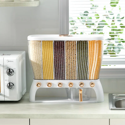 Acrylic 6 Partitioned Cereal Dispenser