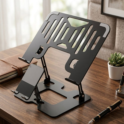 2 in 1 Adjustable Laptop Stand with Phone Holder