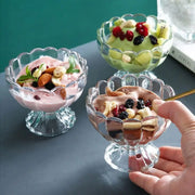 Set of 6 glass ice cream cups