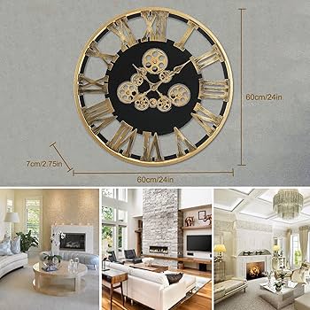 60cm Vintage Gear Clock