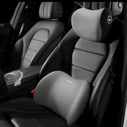 Memory foam car headrest and lumbar support pillow set for neck and back comfort