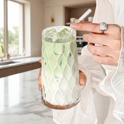 6pcs Diamond Rhombus Glass Cup Set