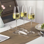 Set of 2 long stem wine and champagne glasses, 280 ml elegant glassware for drinks and celebrations. 