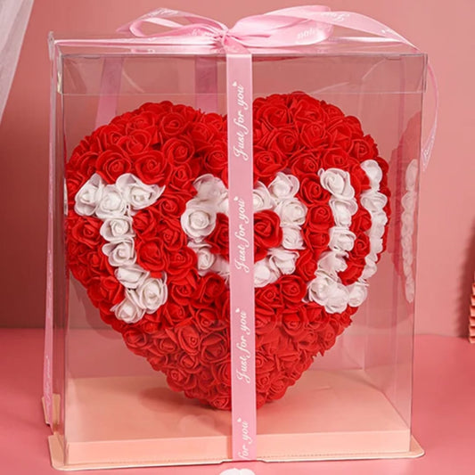 25cm heart-shaped artificial rose arrangement for romantic gifts and decoration