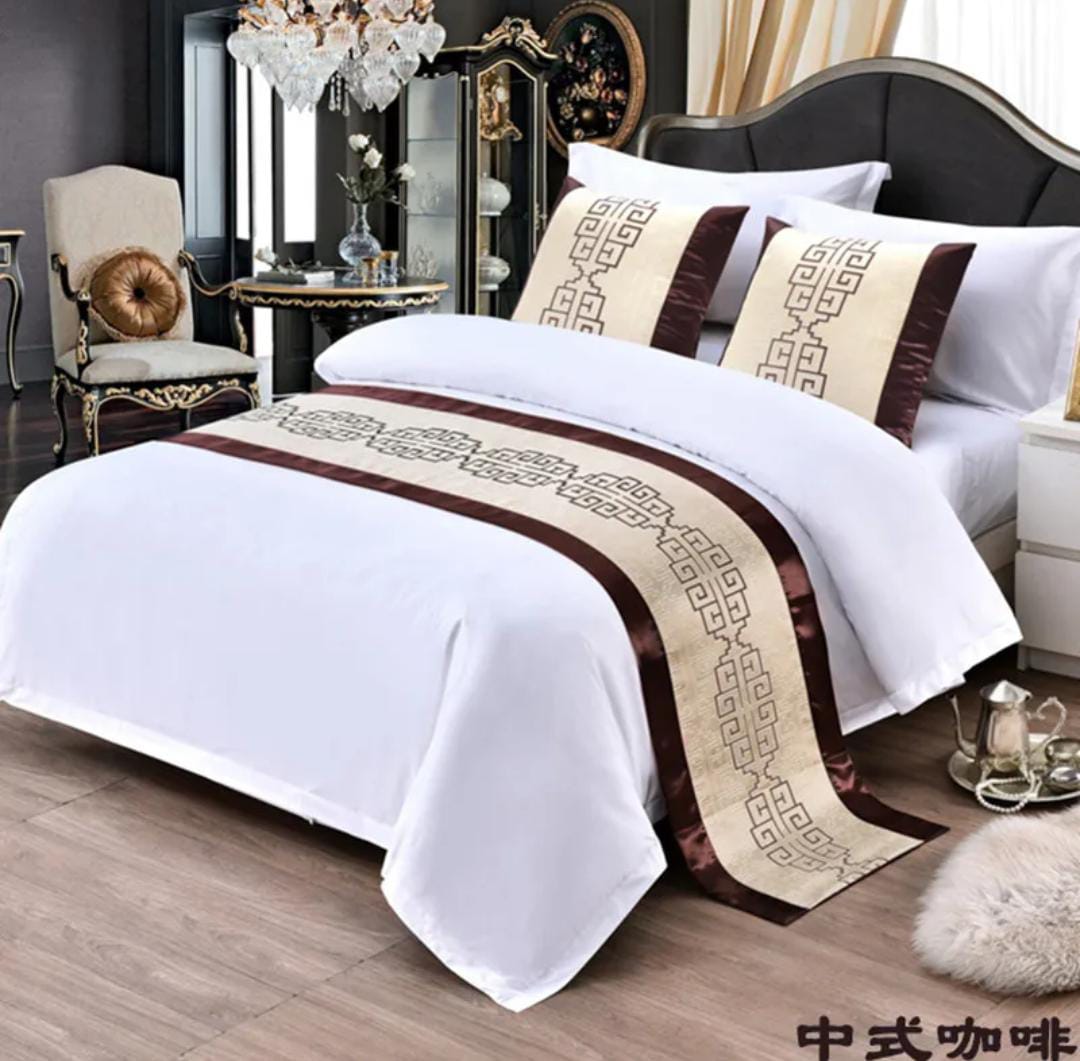 European Style Embroidered Bed Runner Set