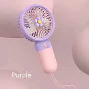 Mini handheld USB rechargeable fan in colorful design, portable cooling fan for summer use