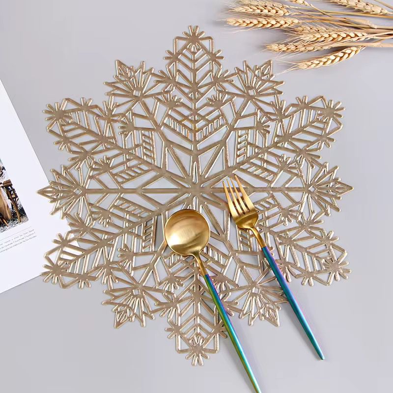 Gold jute table placemats six piece dining set