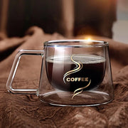 Heat-resistant double wall borosilicate glass coffee mugs 200ml – 2pcs set for hot and cold drinks