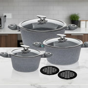 6-Pieces Sufuria set with 3 sufurias and 3 lids
