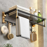 Multifunctional Wall-Mounted Bathroom Towel Rack With Hooks