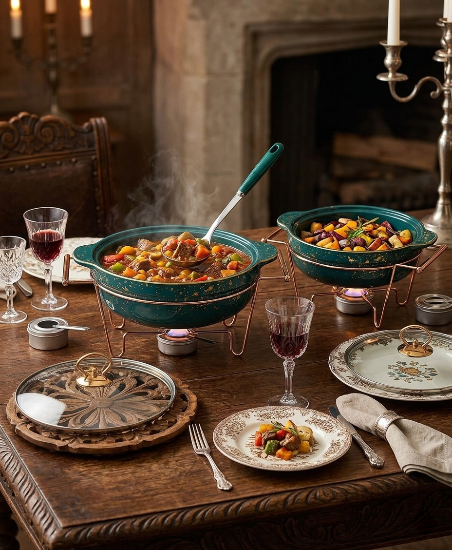 3 Piece Food Warmer Serving Bowl Set- 3.5L