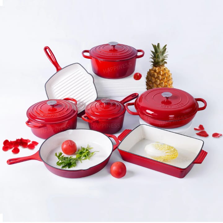 Enamel Cast Iron Cooking Pots Set