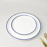 12pc Blue Rimmed Dinner Set