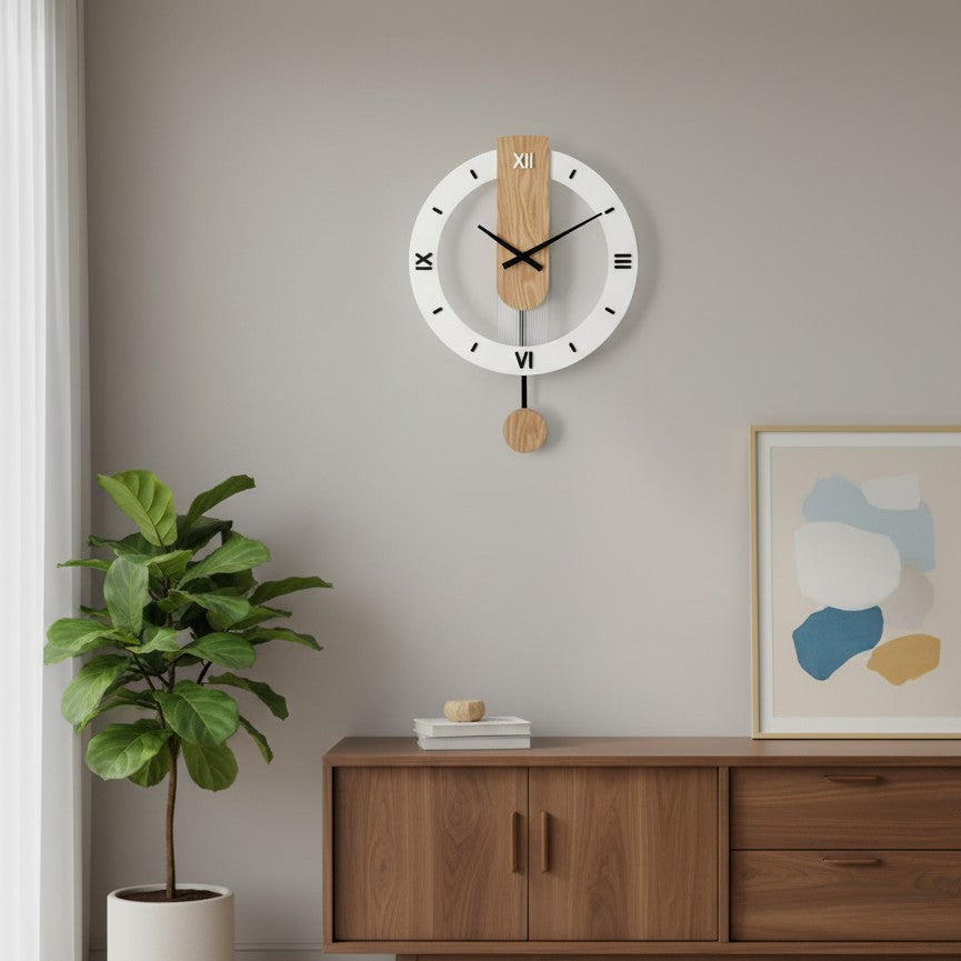 Nordic Wall Clock With Pendulum