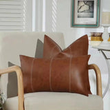 Leather throw pillow cases