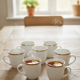 6pcs Gold White Mug Set