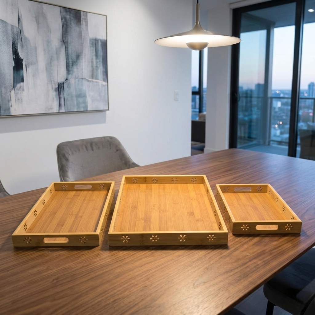 3 in 1 Multi-Functional Bamboo Trays