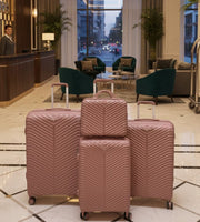 Set of 4 luxurious unbreakable suitcases with spinner wheels and telescopic handles, sizes 75cm, 69cm, 59cm, and 42cm

