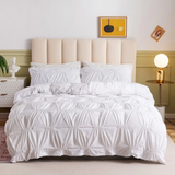 3Pcs Double Pinch Pleat Duvet Cover Set