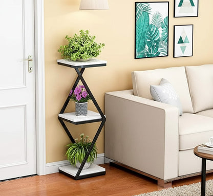 Three-layer decorative stand for displaying ornaments, plants, or books