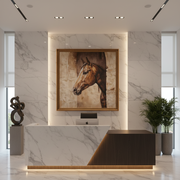Framed Horse  Printed & Oil Textured Canvas Wall Art