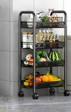 4-Layer Multifunctional Mesh Storage Trolley