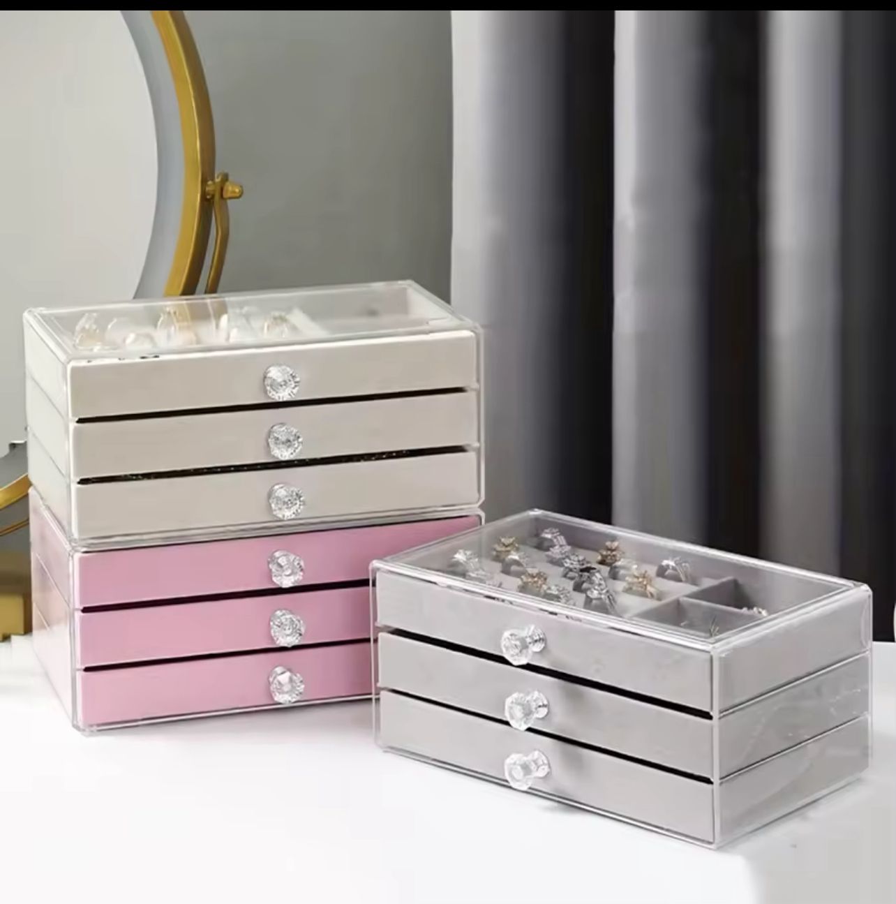 3-Layer Flannel Jewelry Box Drawer