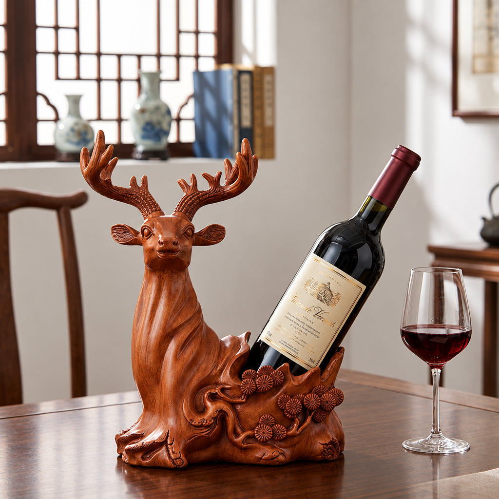 Deer Head Decorative Sculpture Wine Rack