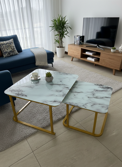 2-In-1 Glass Nesting Table Set